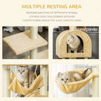 Cat Tree - Sisal Scratching Post, Plush Hammock, Cozy House