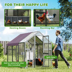 Large Walk In Chicken Run for 6-8 Poultries, 1.7 x 1.8 x 1.8 m