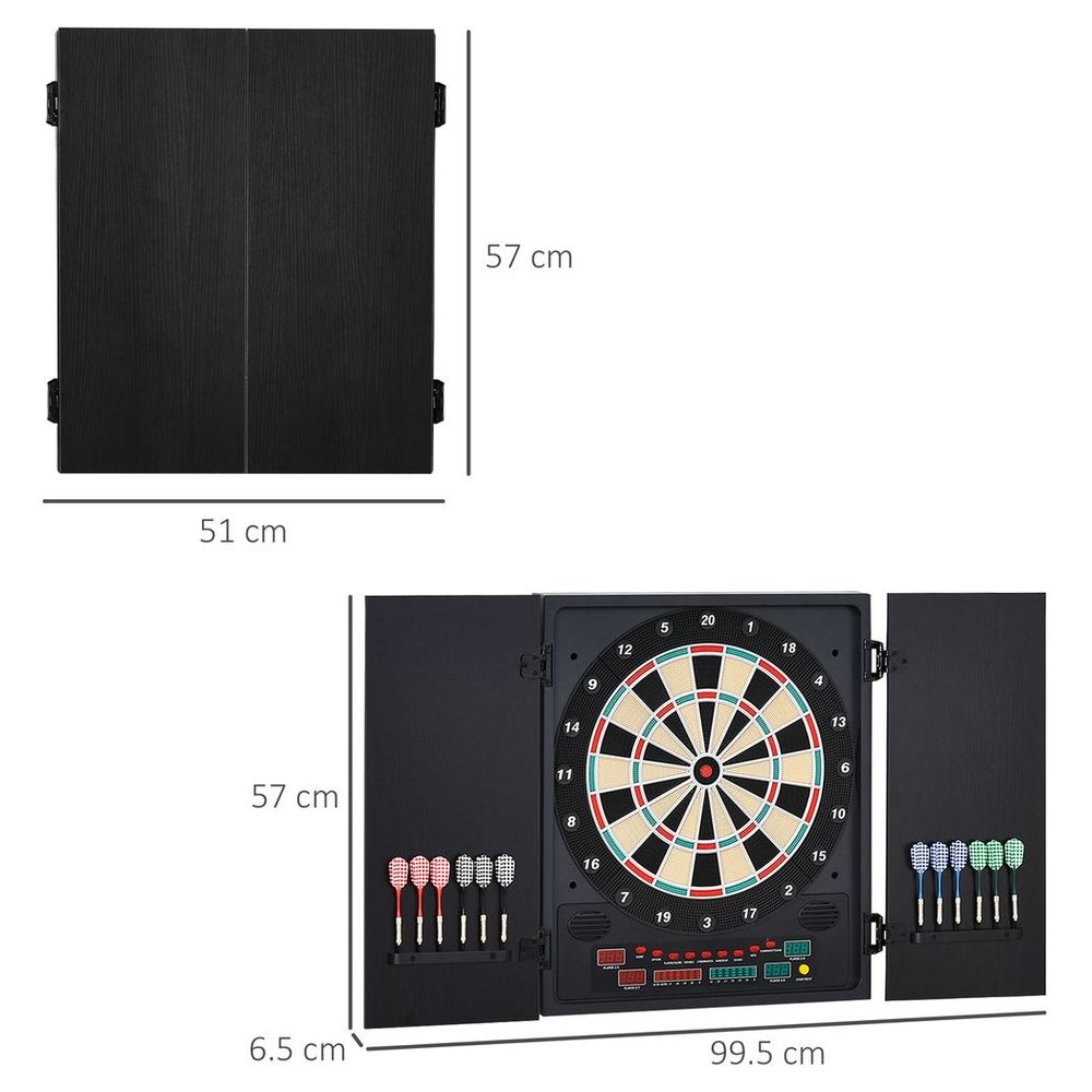 Electronic Dartboard - LED Score Board - 27 Games - Storage Cabinet