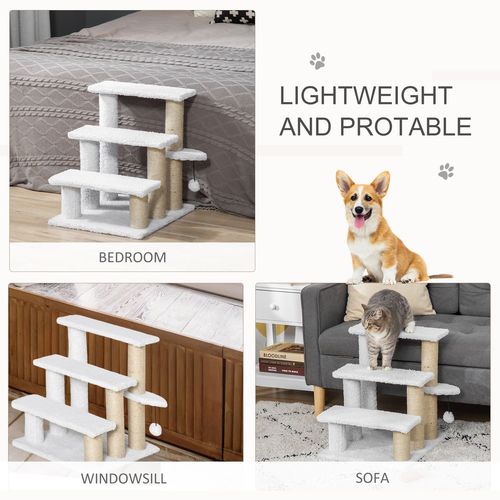 Pet Stair with 4-step Climb Ladder, Scratching Posts