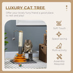 56cm Grey Cat Tree - Interactive Scratching Post with Toys