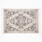 Kew Antique Printed 120x170cm Grey Rug with Tassel