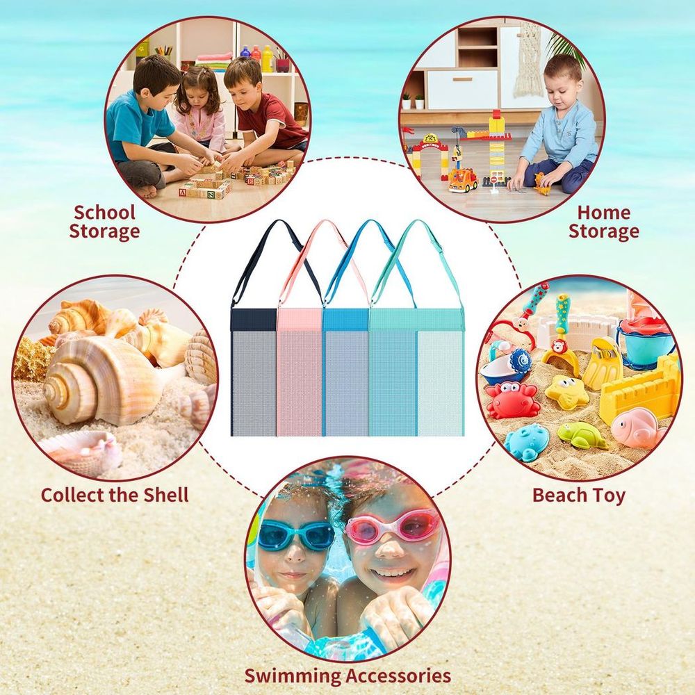 SET OF 4 BEACH BAGS: Keep Sand Away, Durable & Scalable