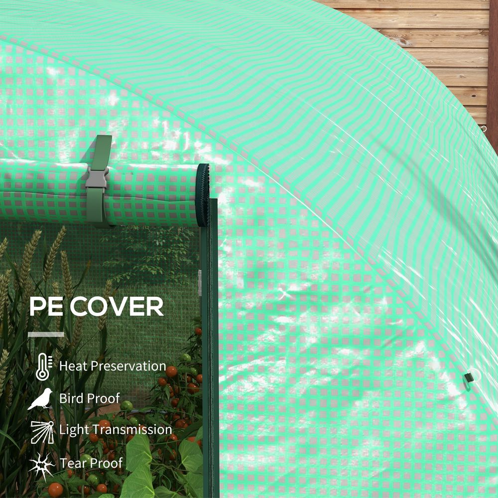 Polytunnel Green House with Sprinkler System, Wide Door