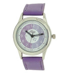 Girls Time Teacher Purple Leather Strap Watch
