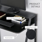 Stylish Computer Desk w/ Upper Storage Shelf, Durable Steel Frame, for Home or Office