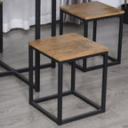 Stylish 5-Piece MDF Dining Set w/ Stools - Black/Brown