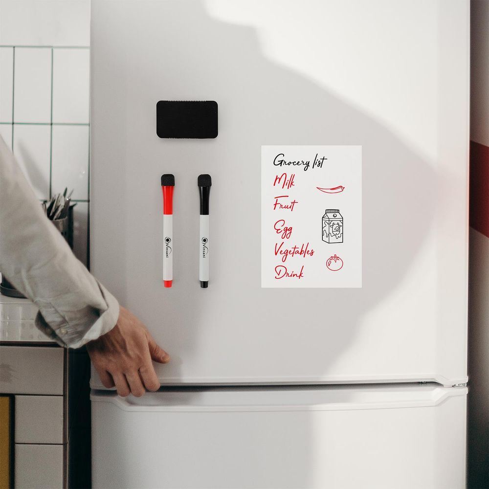 A5 Whiteboard w/ 2 Markers and Eraser, Versatile Design - Ideal for Home or Office Use!