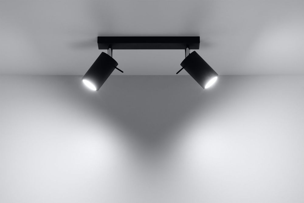Black Rotating Tube Ceiling Lamp - Modern Loft Design - GU10 Bulbs - Best for Unique Arrangements