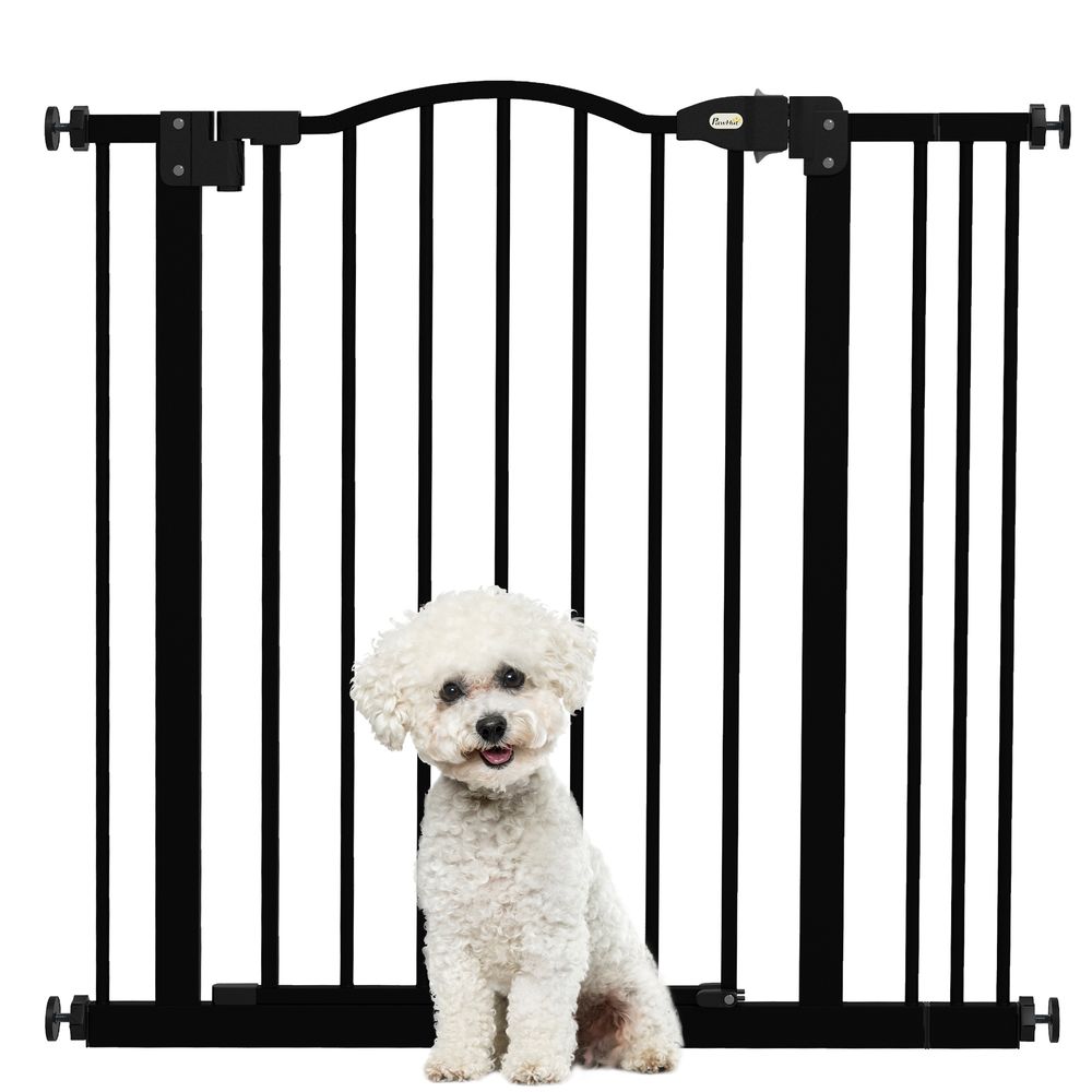 Adjustable Auto-Close Pet Gate - Black, 74-87cm