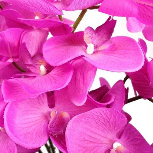 85cm Artificial Deluxe Bush Orchid - Dark Pink with Black Pot