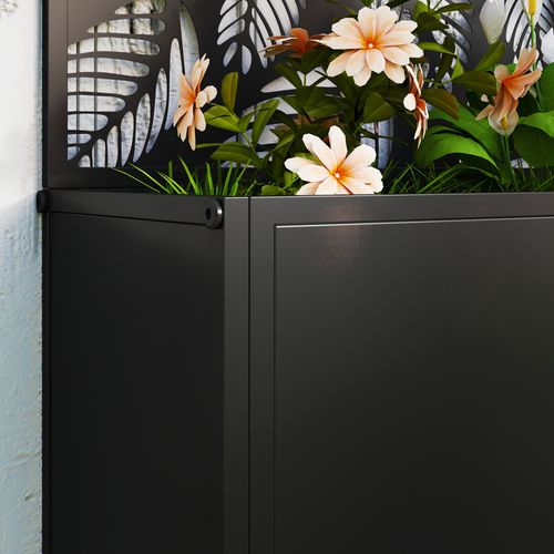 Metal Raised Garden Bed with Trellis, Outdoor Elevated Planter Box in Metal
