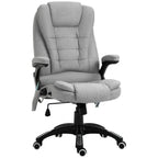Executive Reclining Chair w/ Heating Massage Points Relaxing Headrest Grey in Grey