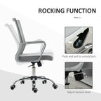 Ergonomic Office Chair Adjustable Height Mesh Chair with Swivel Wheels Grey