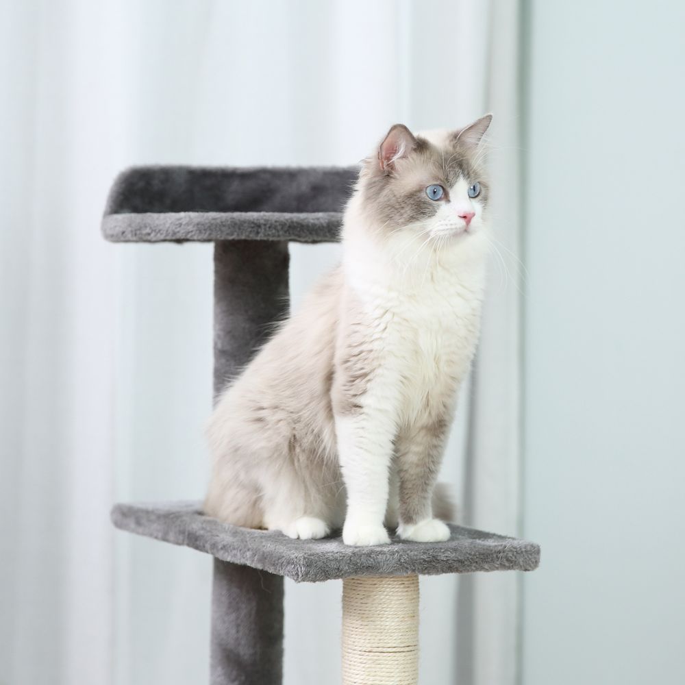 Cat Activity Center - Multi-level Climbing Tower with Scratching Post and Plush Material