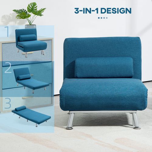 Single Folding 5 Position Convertible Sleeper Chair Sofa Bed