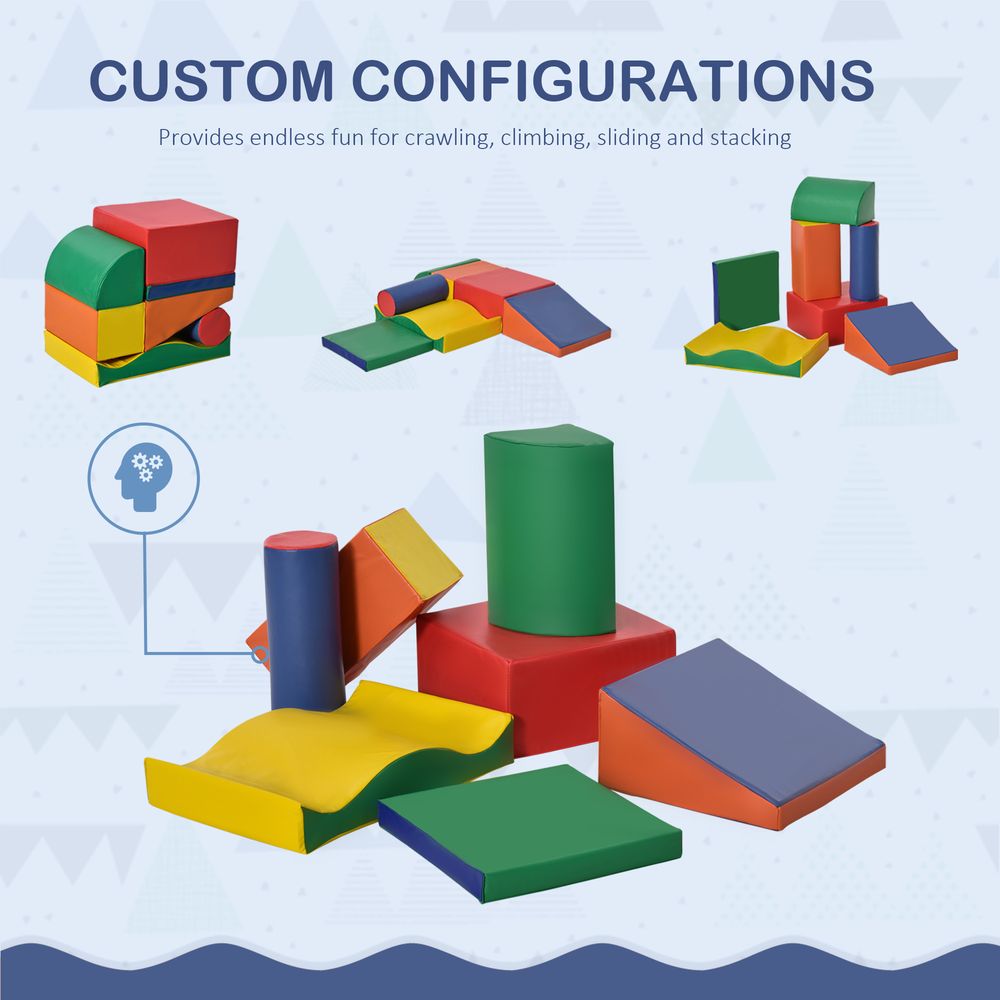 7 Piece Climb and Crawl Activity Play Set Kids Soft Foam Blocks Toddler Soft Play Equipment Building and Stacking Blocks Educational Play