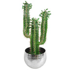 Large Metal Planter 22x18cm - Hammered Silver - Straight Edge