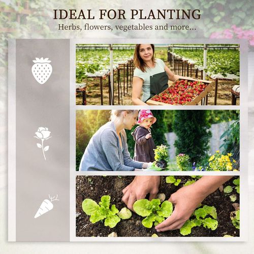 3 Tier Wooden Garden Planters with Trellis for Vine Climbing Plants in Wooden