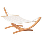 Outdoor Garden Hammock & Wooden Stand - Swing & Relax in Comfort with Sturdy White Bed