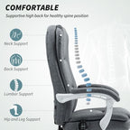 Massage Office Chair, Heated Reclining Desk Chair, Grey