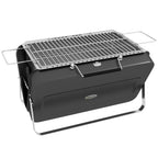 Portable BBQ Grill - Compact Suitcase Design for Camping & Picnic, Black