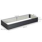 Galvanised Raised Garden Bed Metal Planter Box with Open Bottom, Grey