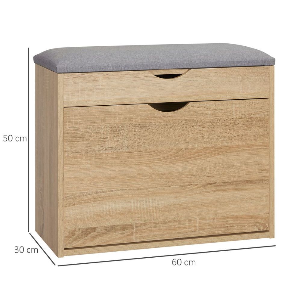 Entryway Shoe Bench & Storage Cabinet - Natural