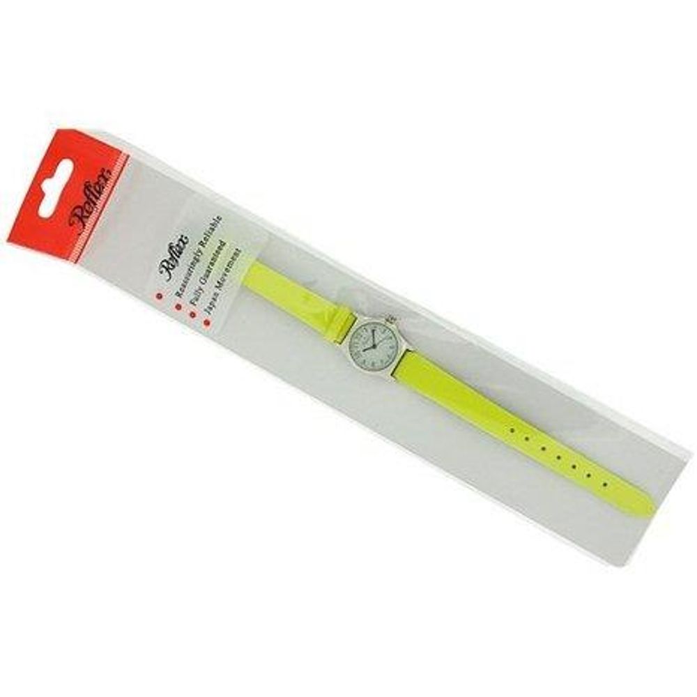 Girls Ladies White Dial Silver Metal Bright Yellow Strap Watch 101323LT