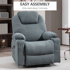 Luxury Lift Chair - Vibration Massage, Heat, Easy Assembly - Grey