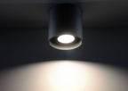 1 Black Round Ceiling Lamp - Modern Loft Design LED GU10 - Stylish & Minimalistic - Black, Gray, or White