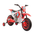 Electric Ride-On Motorbike for Kids - Training Wheels - Ages 3-5 - Red