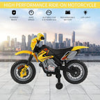 Electric Ride-On Motorcycle for Kids - Yellow, 25kg Max Load, 25W Motor, 2.5km/h Speed, 45min Playtime
