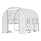 Spacious Outdoor Plant Greenhouse with Zippered Doors, Proficient Seller - White