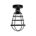 Vintage Industrial Geometric Shaped Wire Cage Ceiling Light Metal Round Ceiling Rose E27 Light 60W Lighting Bulb Holder without bulb