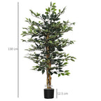 Artificial Ficus Tree - Lifelike Leaves, Natural Trunks - Green