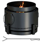 37cm Smokeless Wood Burning Firepit Metal Fire Pit, Black