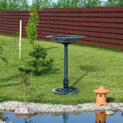 50cm Outdoor Bird Bath Fountain, Decrative Garden Feeder Stand Green