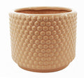 Pink Peach Raised Dots Ceramic Plant Pot: 15x15x12.5cm, Versatile & Luxurious, for Indoor Decor