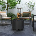 48.5cm Smokeless Wood Burning Firepit Metal Fire Pit, Black