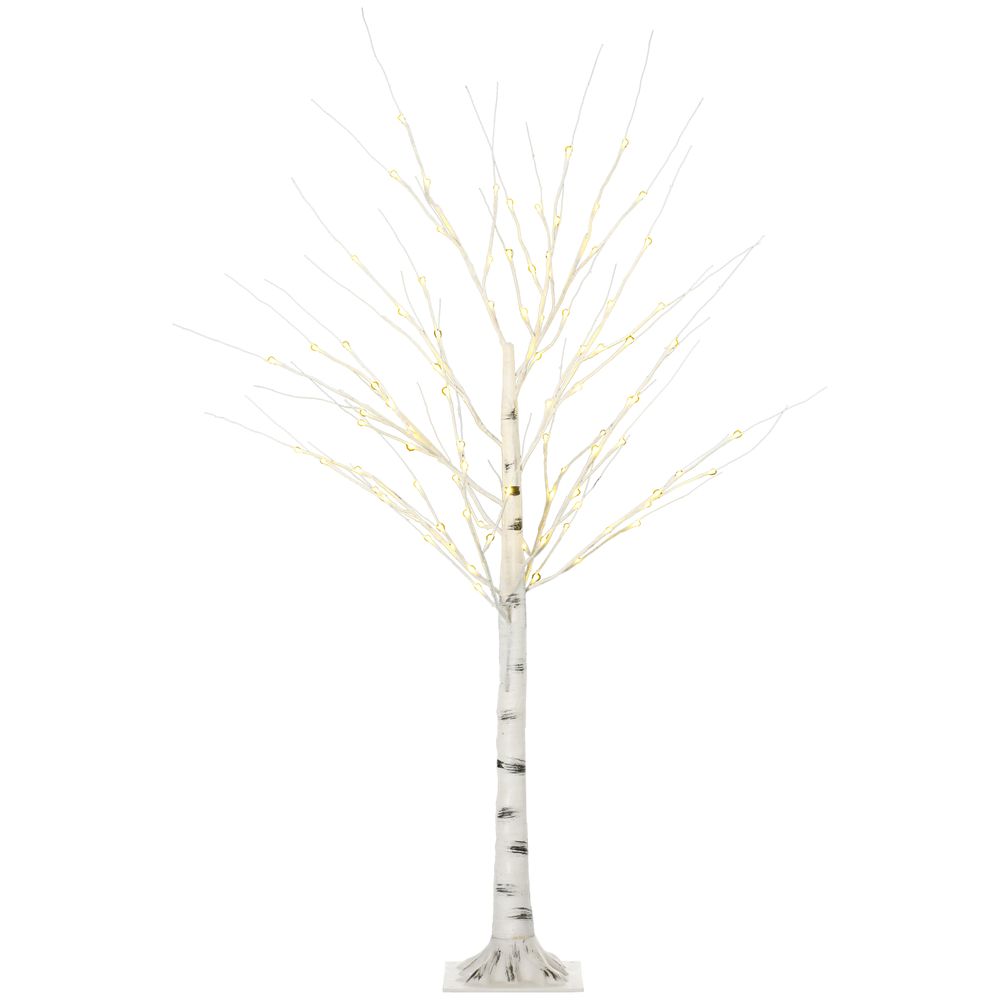 5ft Artificial White Birch Tree Light 96 Warm White Pre-Lit LED Light