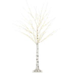 5ft Artificial White Birch Tree Light 96 Warm White Pre-Lit LED Light