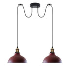 Burgundy Vintage 2 Way Ceiling Pendant Light Metal Industrial Style 29cm, E27 Base Hanging Pendant Lamp
