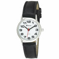 Ladies Classic Faux Leather Strap Watch - Multiple Colors Available Black Silver