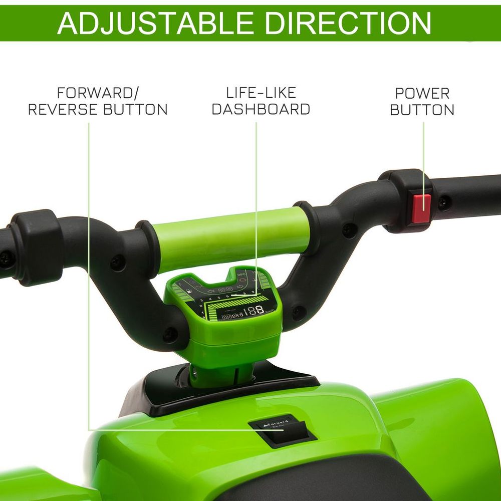 6V Kids Electric Ride on Car - Big Wheels, Green, 18-36 Months