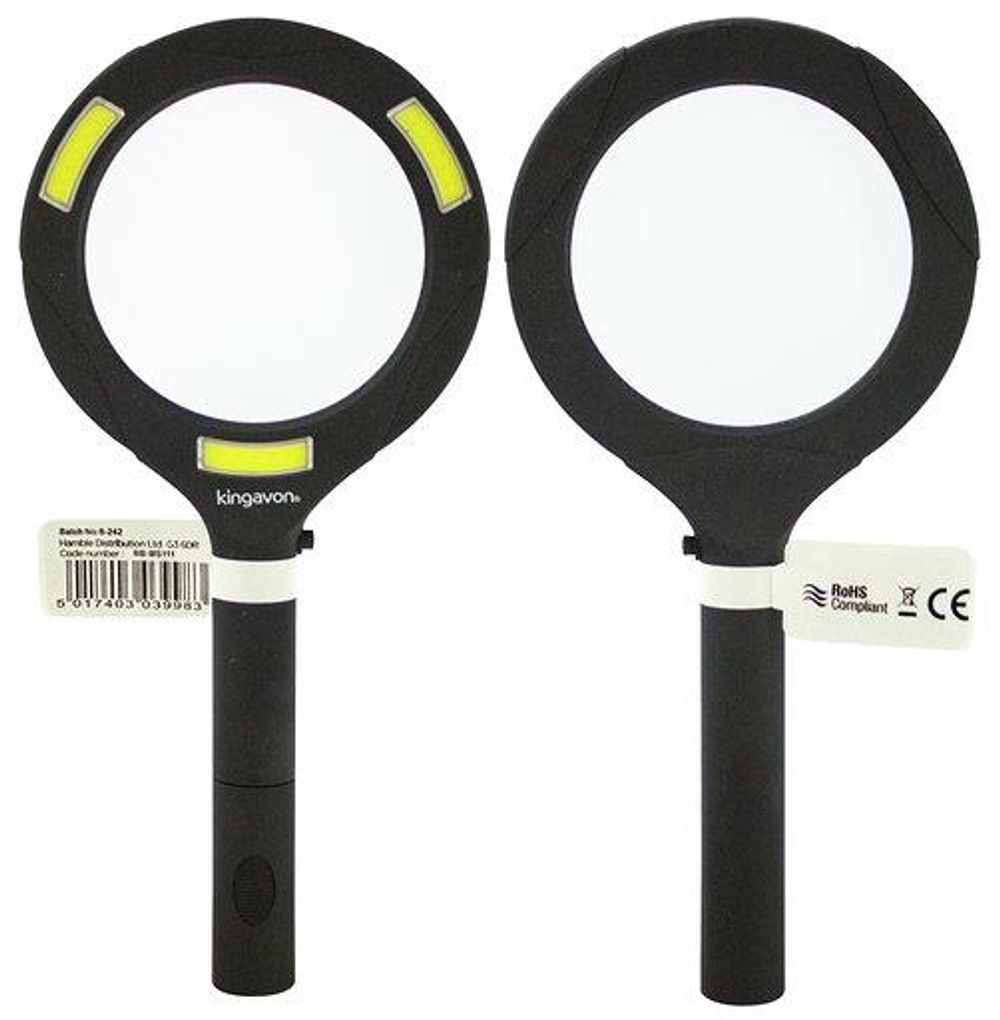 Kingavon 3W COB LED Magnifying Glass, Lightweight, 3x Magnification, 80mm Lens Diameter