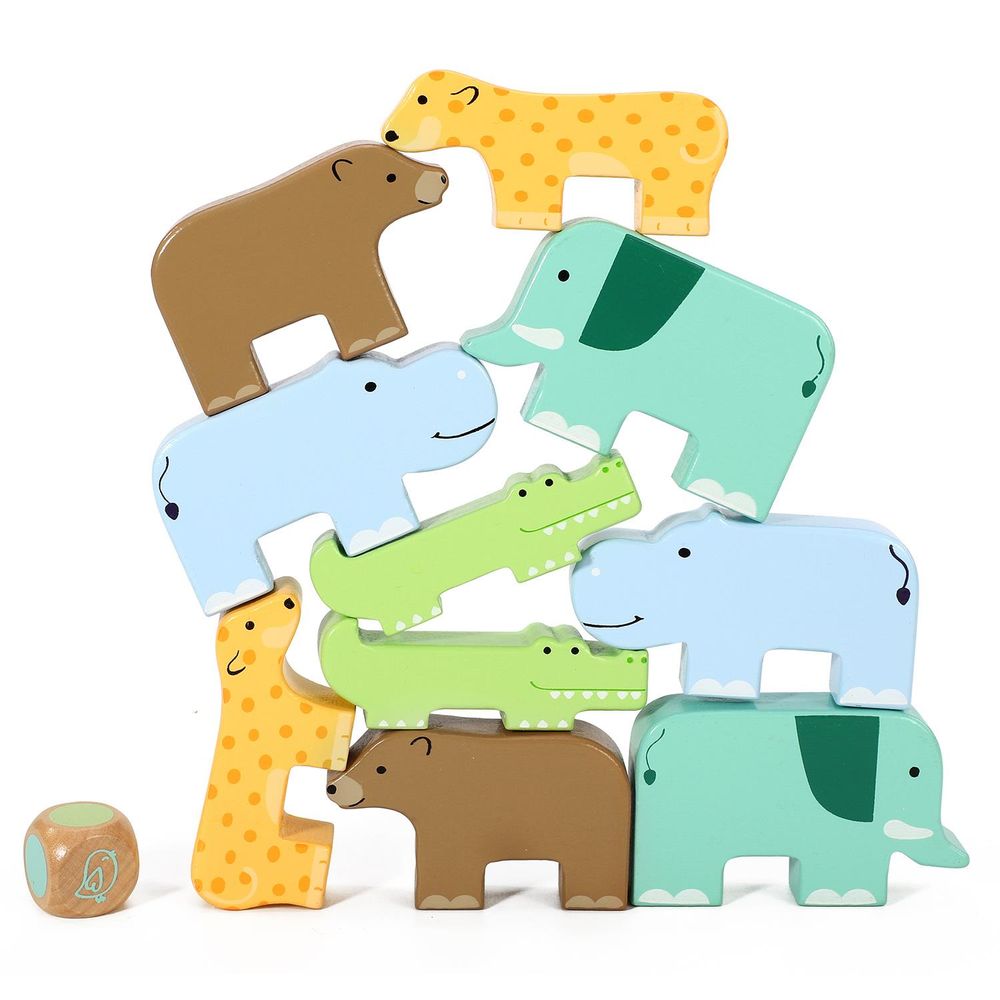 Wild Animal Stacking - Montessori Toy for Imaginative Learning - Safe