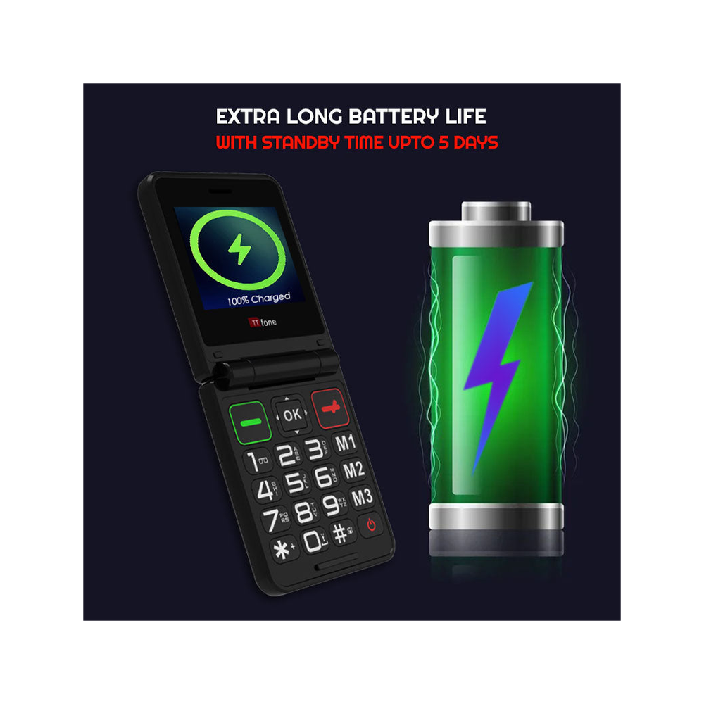 Flip Big Button Mobile, SIM, USB C Cable
