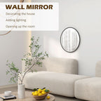 61cm Black Wall Mirror - Bedroom, Living Room, Bathroom - Home Decor
