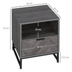 Nightstand with Drawer & Shelf - End Table for Living Room & Bedroom - Design